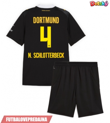Lacne Dětský Futbalové dres Borussia Dortmund Nico Schlotterbeck #4 2026-27 Krátky Rukáv - Preč (+ trenírky)